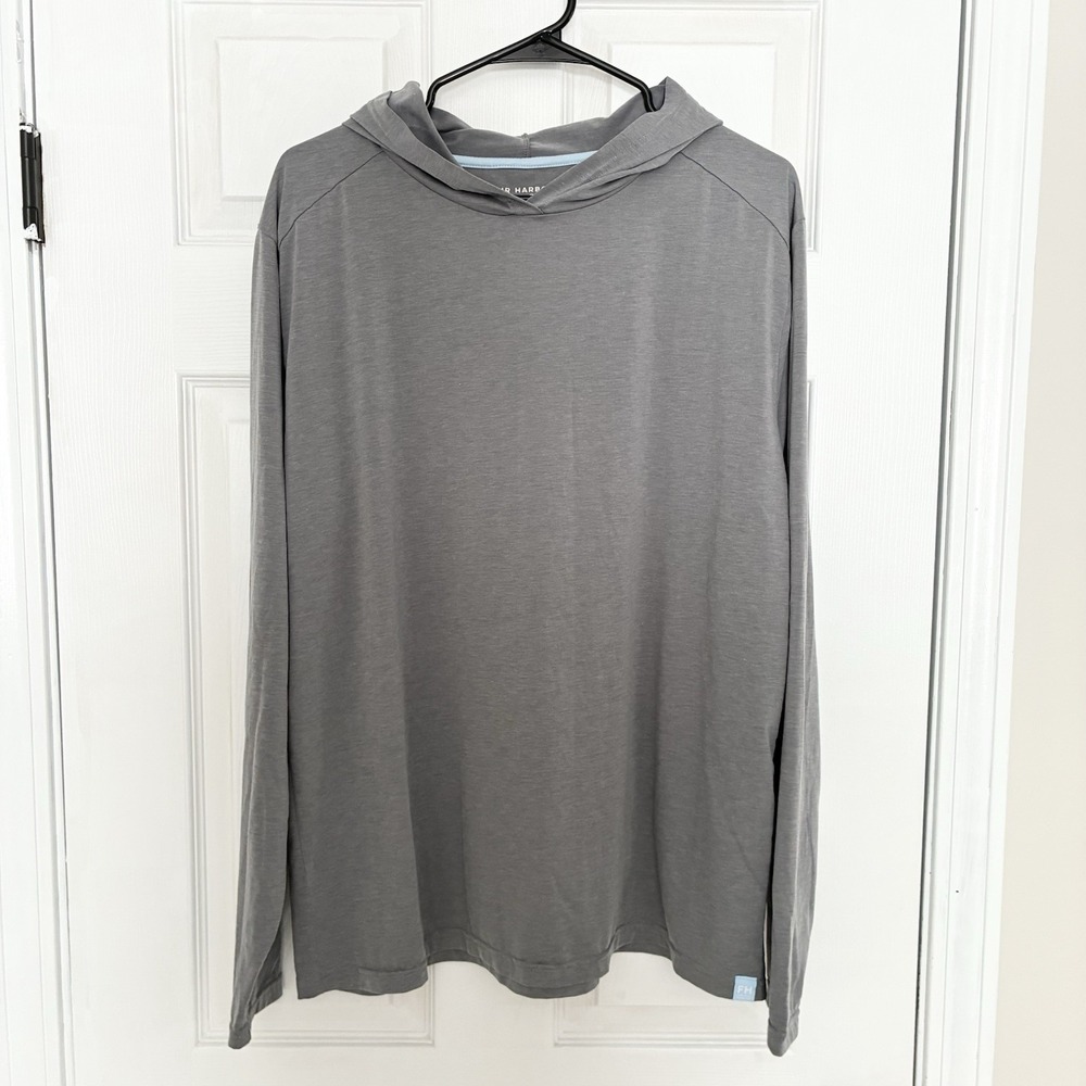 Fair Harbor Long Sleeve Lightweight Hoodie Shirt UPF Sun Protection Gray Mens XL